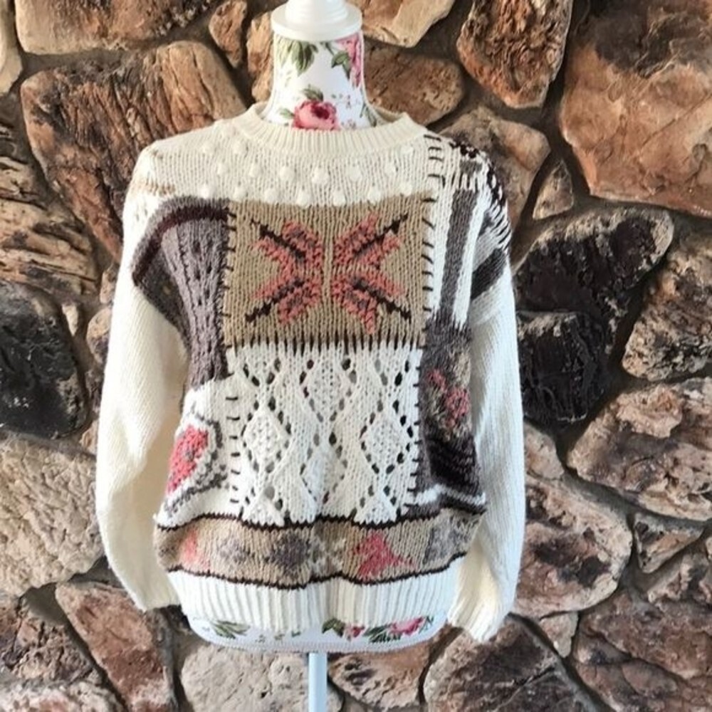 Vintage Hand Knit Sweater Size Large